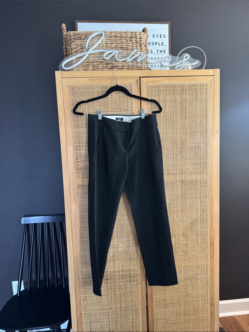 LOFT Black Slim Ankle Trousers